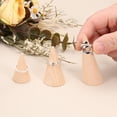 thumbnail image 3 of Uxcell Wood Cone Ring Holder, 4Pcs Wooden Finger Jewelry Ring Display Stand Organizer Wood Cones Rack for DIY Art Crafts, Wood Color (75x30mm), 3 of 7
