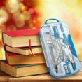 thumbnail image 2 of EIGTHTAIL Geometry Compass Set 10Pcs School Maths Protractor Set Rulers for Student Maths and Engineering in Carry Case  Blue, 2 of 7
