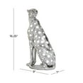 thumbnail image 3 of 7" x 16" Silver Polystone Leopard Sculpture, by DecMode, 3 of 8