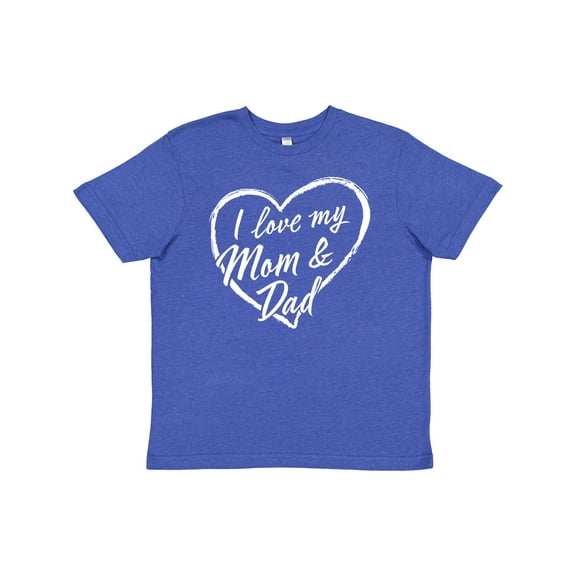 Inktastic I Love My Mom and Dad in White Chalk Heart Youth T-Shirt