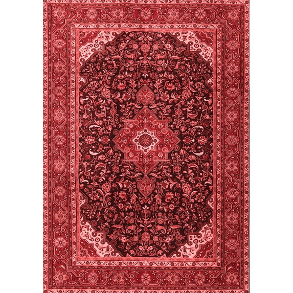 Ahgly Company Indoor Rectangle Medallion Red Traditional Area Rugs, 4' x 6'
