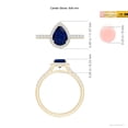 thumbnail image 6 of Angara Natural 1.15 Ct. Blue Sapphire with Diamond Halo Ring in 14K Yellow Gold for Women (Ring Size: 11.5), 6 of 11