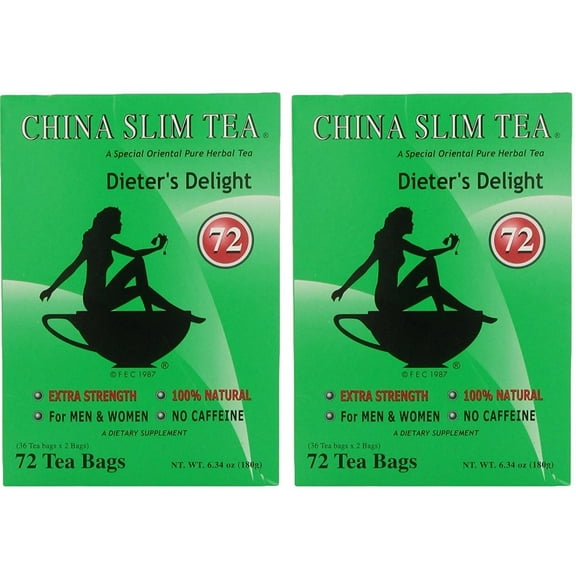 China Slim Dieter'S Tea Delight, Large, 72-Count (Pack Of 2, 144 Tea Bags Total)