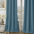 thumbnail image 3 of Joydeco Cortinas De Terciopelo Azul Grisáceo De 89.8 In, Juego De 2 Paneles, Cortinas De Oscurecimiento De Habitación Con Aislamiento Térmico Azul Neblina Para Dormitorio, Sala De Estar, Cortinas De L, 3 of 5