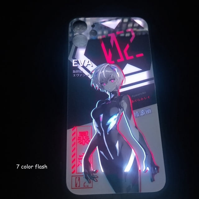 Funda con Flash LED para iPhone, carcasa moderna de cristal para modelos 13 Pro Max, 12, 14, 11, 7, 8 Plus, X, XR, XS, SE20 Fivean unisex
