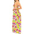 thumbnail image 3 of HAPPY BAY Women's Summer Boho A-Line Slit Maxi Beach Dress Smocked Top Evening Long Strapless Tube Dresses for Women One Size Pink, Floral, 3 of 5