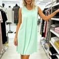 thumbnail image 4 of Night Shirt Women Loose New Nightgown for Women Loose Sleeveless Pleated Sleep Dress Summer Lightweight Round Neck Comfy Nightdress, 4 of 7