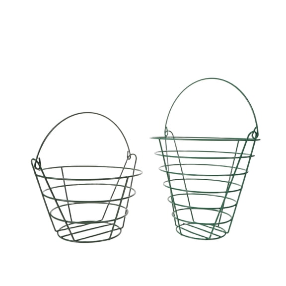 2PCS Golf Basket Set - Large Metal Golf Bucket with Handle, Portable Storage Carrier for Driving Range and School Practice