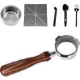 thumbnail image 1 of fafa-Coffee 51mm Bottomless Portafilter Compatible with DeLonghi Dedica EC680/EC685/EC785/EC820/EC850/EC860 SMEG Coffee Machine, Stainless Steel,Rosewood.Free with Basket, Spoon, tamper mat, 1 of 4