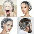 thumbnail image 2 of 100pcs Multifunctional Disposable Shower Cap, Plastic Transparent Hair Care Cap, Waterproof, Essential Accessories For Hotel Travel, Deep Conditioning Hair Care Products, 2 of 5