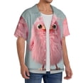 thumbnail image 2 of Wukai Adorable Pink Fluffy Birds Men's Casual Short-Sleeve Button Down Shirt,Cuban Shirts for Men,Mens Short Sleeve Dress Shirts-Small, 2 of 5