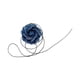 thumbnail image 3 of Gargantilla de flores con cordones ajustables, elegante y grande collar de flores para fiesta de graduación Denim oscuro, 3 of 8