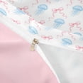thumbnail image 4 of spefrowx Kawaii Blue Jellyfish Twin Duvet Cover for Girls, Pink Watercolor Bow Ribbon Twin Bedding, Pink Reversible, 2pcs, 1 Duvet Cover and 1 Pillowcase, 4 of 6
