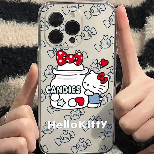 Étui de Téléphone Transparente Hello Kitty pour iPhone 13 12 Pro Max Mini 11 Pro X XR TP Max 6 6S 7 8 Plus Se2