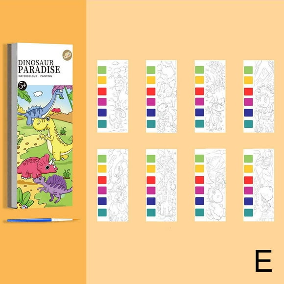 Dinosaur Park Children's Notes Gouache Graffiti Picture Book Drawing Coloring Water Painting Book Watercolor Pen Painting Kindergarten Enlightenment Coloring Book