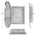 thumbnail image 3 of Soges Oval Bathroom Mirror Cabinet Medicine Cabinet Iron Frame with 2 Adjustable Shelves, Recess or Surface Mounted Installation, 34" x 20", Silver, 3 of 8