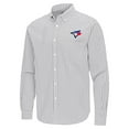 thumbnail image 2 of Men's Antigua Gray Toronto Blue Jays Ellis Woven Tri-Blend Button-Down Shirt, 2 of 3