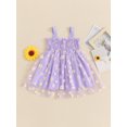 thumbnail image 3 of Suealasg Kids Toddler Girls Summer A-line Dress Sleeveless Flowers  Print Cami Dress 1T 2T 3T 4T Little Girls Beach Party Casual Tulle  Dress, 3 of 9
