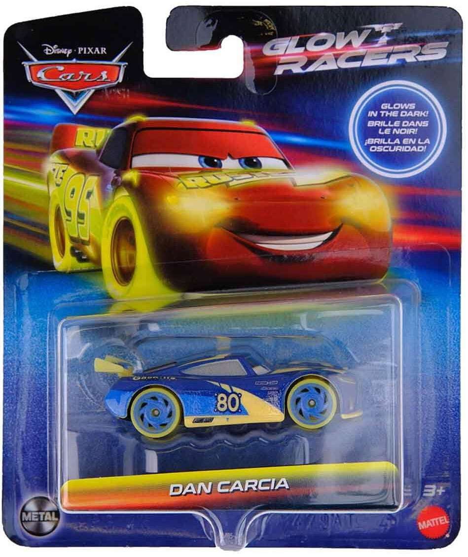 Mattel Disney Pixar Cars, Glow Racers Lightning McQueen Diecast