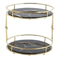 thumbnail image 2 of Cerámica Almacenamiento Bandeja Pantalla Soporte Doble Cosméticos Cosméticos Joyería Almacenamiento Mármol Patrón Cuarto de Baño Cómoda Encimera Decor Negro Baoblaze bandeja de almacenamiento, 2 of 8