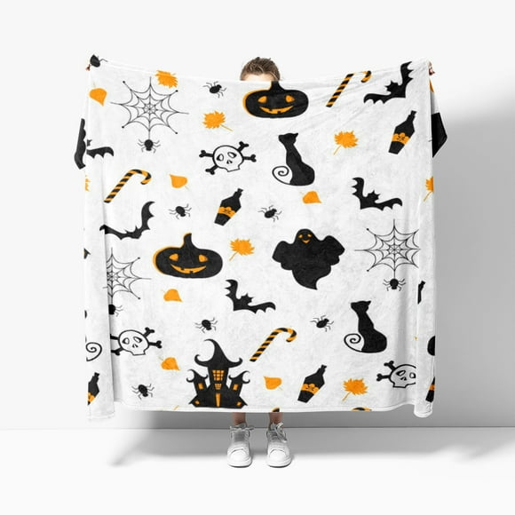Home decoration plush Throw Sofa blanket Bedspread bed fluffy soft blankets decor Plaid Modern Halloween Autumn Pumpkin funny