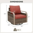 thumbnail image 5 of EAGLE PEAK Steel and Wicker Outdoor Glider Rocking Chair, Red, 5 of 8