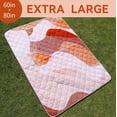 thumbnail image 3 of Whale Flotilla Extra Large Outdoor Picnic Blanket (60”x80”), Waterproof Wear-resistant Beach Blanket, Foldable Handy Mat Tote Spring Summer Great for Camping and Park, Brown, 3 of 6