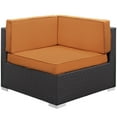 thumbnail image 2 of Corner Lounge Chair, Set of 2, Orange, Wicker Rattan, Outdoor Patio Balcony Cafe Bistro Garden Hospitality Restaurant, Modern Contemporary, HB36946, 2 of 4