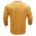 thumbnail image 5 of Dagegui Men's Henley Shirts Cotton Crew Neck Buttons Long Sleeve Tops Slim Fit Athletic Pullover Gym Workout Muscle Tee Yellow XXL, 5 of 7