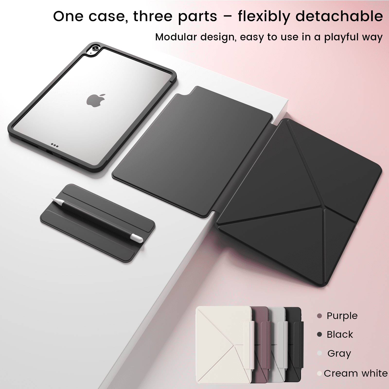 DWPSG Case for iPad (A16) 11th Generation 11 Inch 2025, iPad 10th Generation 10.9 inch 2022 with Pencil Holder, Magnetic attraction New Multi-Fold Protective Tablet Cover,Black
