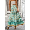 thumbnail image 5 of SOMER Skirts for Women Maxi Skirts Bohemian Flowy High Waist A Line Skirts Summer Pleated Floral Green Apricot L, 5 of 8