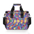thumbnail image 7 of FORMRS Insulated Cooler Bag 24 Cans Capacity Soft Leakproof Lunch Box with Side Pockets, Yellow Wavy Plaid, 7 of 7