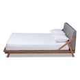 thumbnail image 2 of Baxton Studio Sante Lit Plateforme Double Rembourré en Bois de Style Mi-Siècle, Gris, 2 of 9