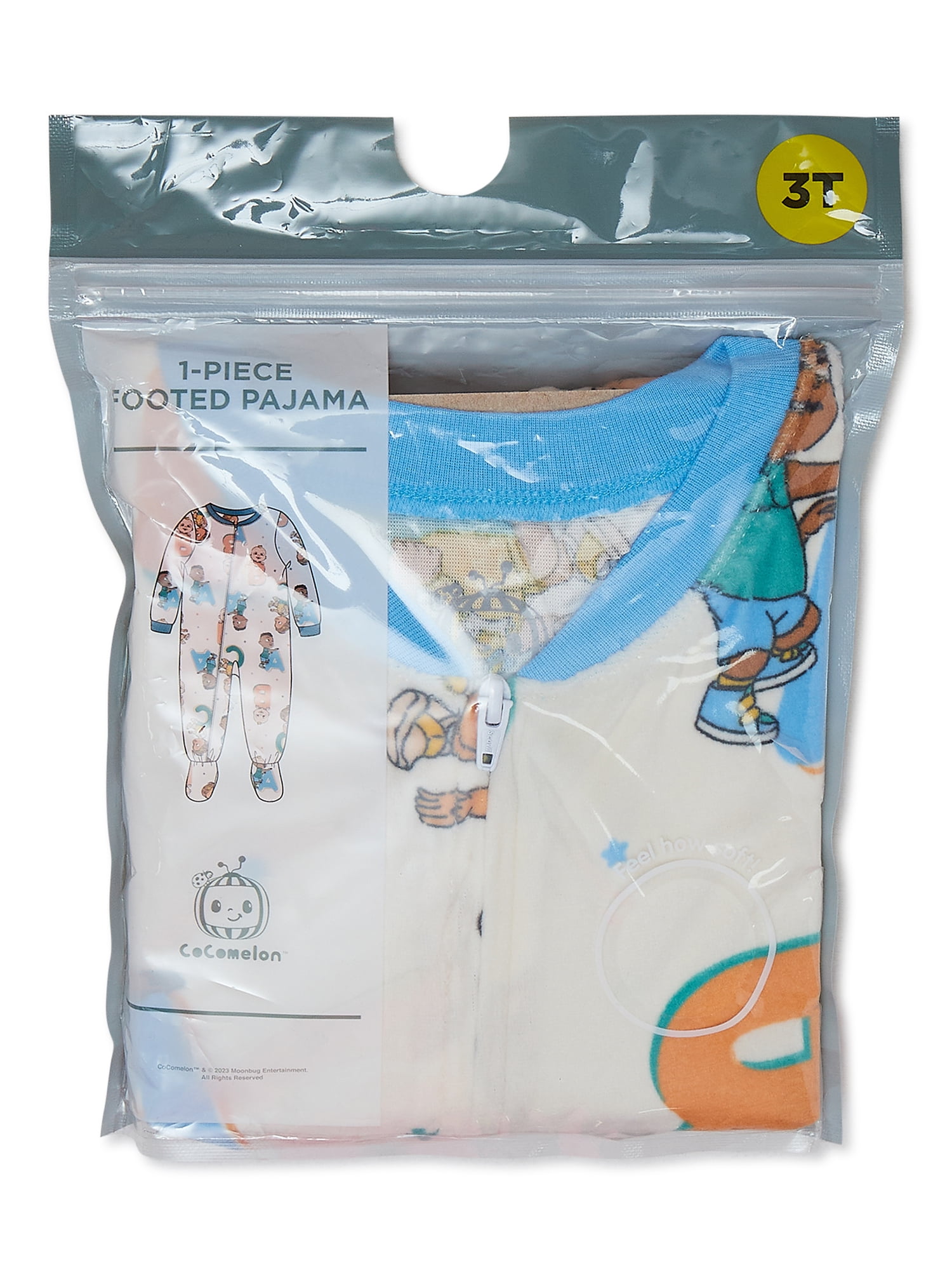 Cocomelon Toddler One Piece Sleeper Pajamas, Sizes 12M-5T
