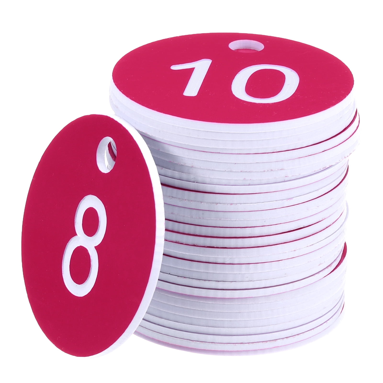 Unique Bargains 30Pcs Durable Round Number Key Tags Rose