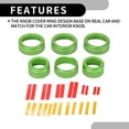 thumbnail image 6 of Unique Bargains AC Headlight Media Switch Knob Cover Interior Trim for Jeep Wrangler 18-23 Aluminum Alloy Green 6 Pcs, 6 of 6