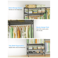 thumbnail image 4 of Ulif E11 Heavy-Duty Garment Rack, Metal Freestanding Clothes Rack and Closet Storage Organizer System with 8 Shelves and 4 Hanger Rods, (73.2-97.6)" W x 14.5" D x 71.2" H, Load 1034 LBS, Black, 4 of 8