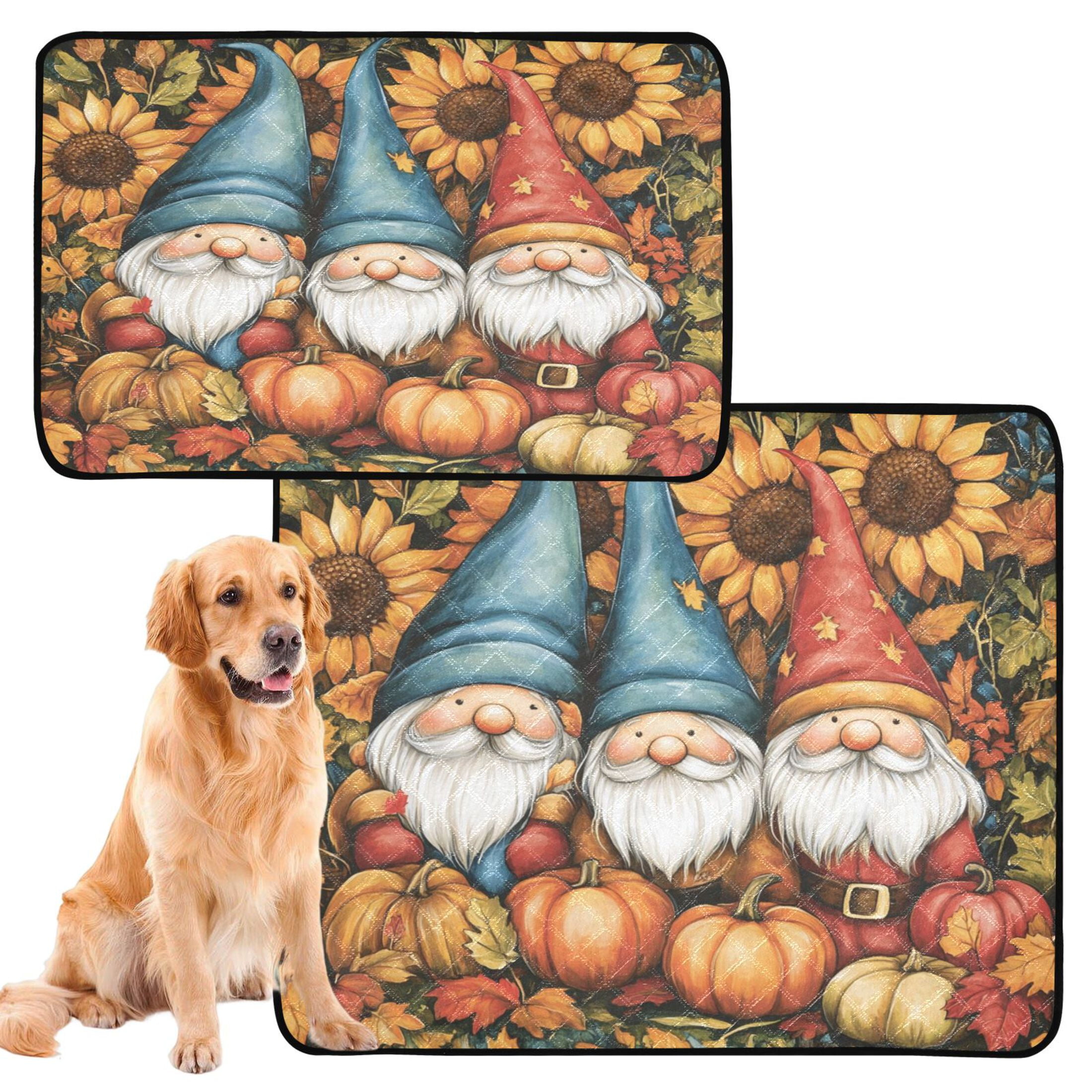 Qxltty Dwarf Elves Fall Cat litter Pads Pet Set of 3 Diaper Mats Center Anti-leakage Layer Absorbent Soft and Comfortable