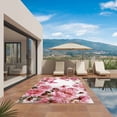 thumbnail image 2 of Pink Roses Outdoor Rug 4x6 Ft, Non Slip Washable Area Rug, Spring Floral Elegant Pastoral Butterfly Patio Rugs Carpet Runner, Large Floor Mat for Indoor/Outdoor Deck Porch Camping, 2 of 8