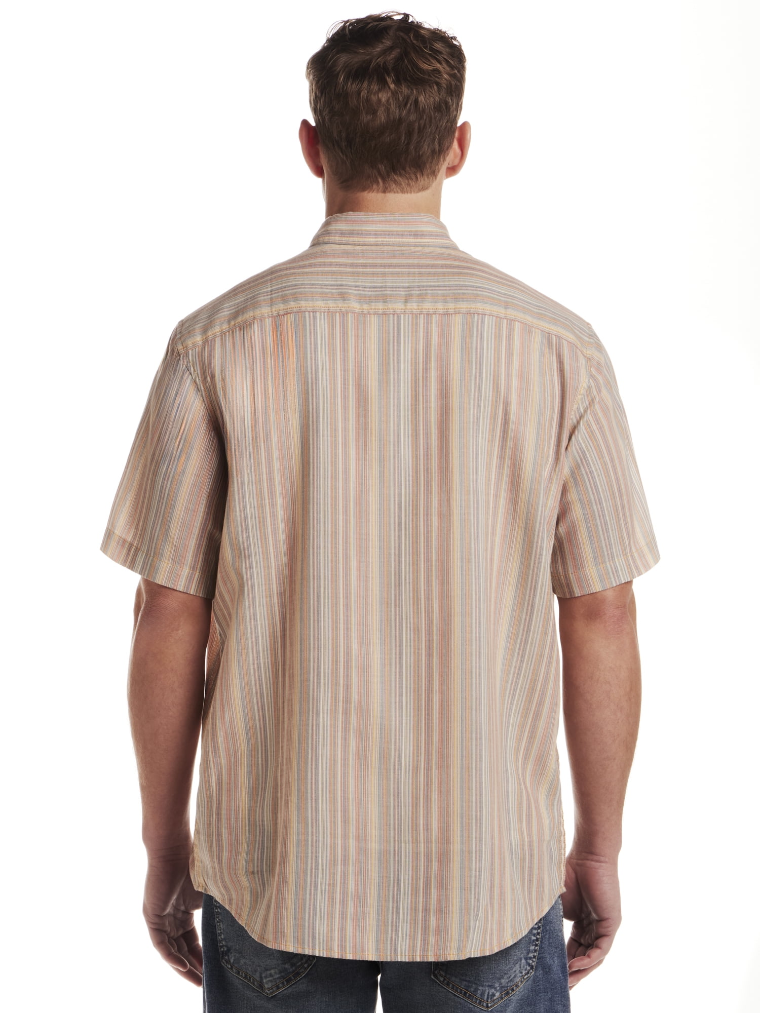 Frontier Threads Men's Short Sleeve Stripe Buttondown Shirt