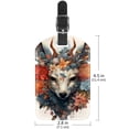 thumbnail image 6 of Square 2Pack PU Leather Flower Deer Cruise Luggage Tag with Privacy Cover and Name ID Tag for Travel Handbags Backpacks Luggage Tags, 6 of 6