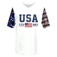 thumbnail image 4 of haizhen 250 Anniversary USA Shirt Women Summer V Neck Sparkly America Flag 1776-2026 Patriotic 4th of July Shirts Women July 4th Tshirts Graphic Tees Womens Going Out Tops White, XXL, 4 of 5