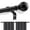 Black, variant on Curtain Rods for Windows 48 to 120 inches, Adjustable Length Curtain Rod with Metal Finials, 1 inch Diameter Heavy Duty Drapery Rod for Modern Decor Bedroom Kitchen Living Room