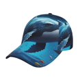 thumbnail image 1 of Fotbe Colorful Ocean Whale Gorro Clásico de Béisbol, Gorra Ajustable con Broche Snapback, Gorro de Exterior de Algodón Suave, 1 of 6
