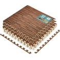 thumbnail image 1 of Sorbus Interlocking Floor Mat Wood Grain Print - Multipurpose Foam Tile Flooring (Cherry), 1 of 8