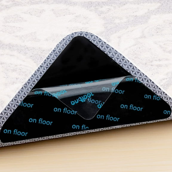 Rug Grippers,10 Pcs Non Slip Rug Tape Reusable and Washable Carpet Tape for Hardwood Floors Tile Mats Rug Pad Double Sided Adhesive Rug Sticker Keep Corners Flat