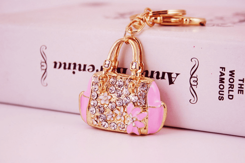 1pc Keychain Bag Charm Purse Chain A-Z Letters Alloy Key Lock Gold Pendant Gifts