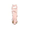 thumbnail image 2 of BLISSFUL STEP Sandales pour Femmes Couleur Unie Talons Blocs Moyens Sandales à Lacets Rose 7, 2 of 8