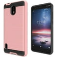thumbnail image 5 of For Apple iPhone 13 Mini (5.4") Slim Rugged TPU + Hard PC Brushed Metal Texture Hybrid Dual Layer Defender Armor Shockproof Cover ,Xpm Phone Case [Rose Gold], 5 of 8