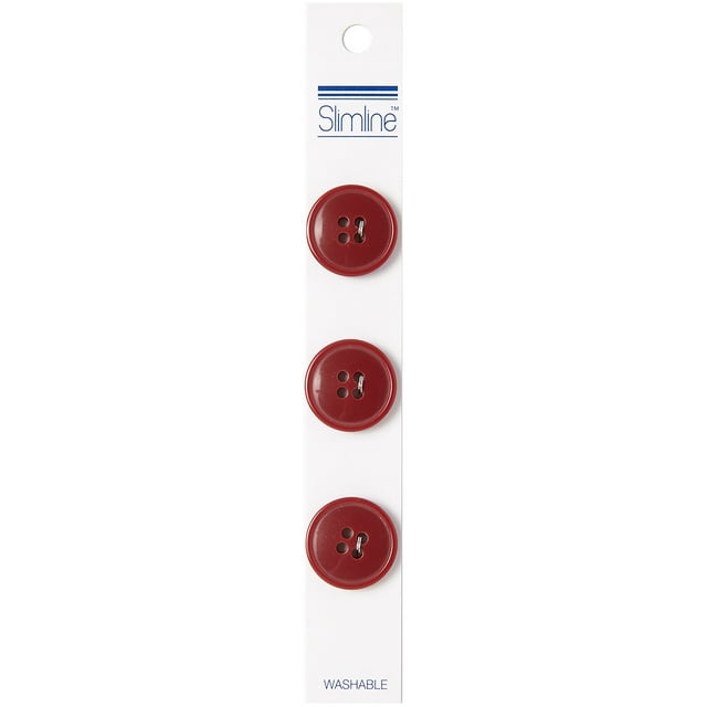 Slimline Boutons Série 1-Rouge 3 Trous 3/4 Pouces 3/Pkg - SL1-48